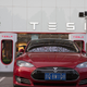 Tesla outside showroom in Beijing, China